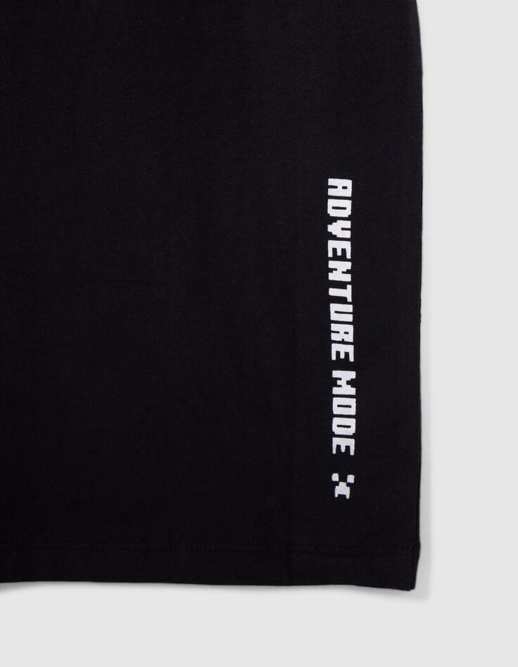 Zwart T-shirt reliëftekst MINECRAFT jongens-5 Zwart T-shirt reliëftekst MINECRAFT jongens-5