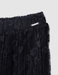 Falda larga de encaje plisado negro para ni&ntilde;a-5