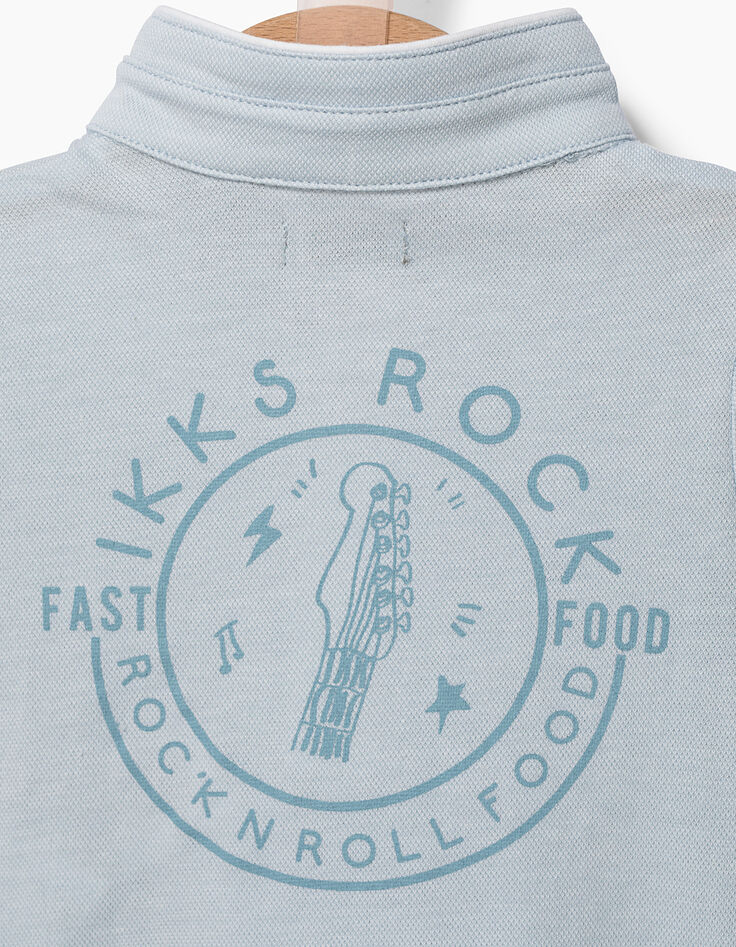 Polo bleu &agrave; col debout b&eacute;b&eacute; gar&ccedil;on-4