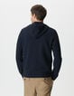 Cardigan marine coton bio maille Ottoman à capuche Homme-4 Cardigan marine coton bio maille Ottoman à capuche Homme-4