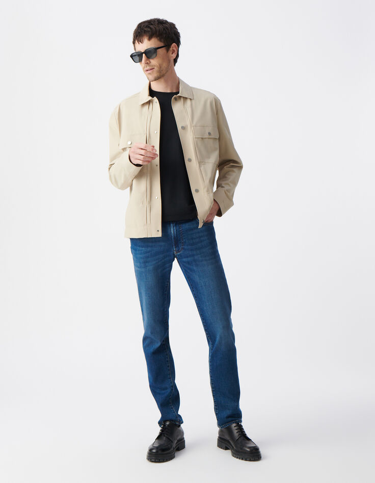 Sandfarbene Herrenjacke mit Taschen-2