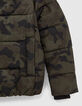 Bronzefarbene Jungensteppjacke mit Camouflageprint -6