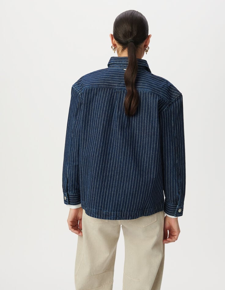 Women’s white denim striped shirt-4 Women’s white denim striped shirt-4