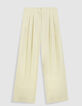 Pantalon large jaune &agrave; pinces Femme-7