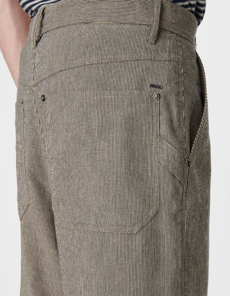 Pantalon battle gris motif rayures Homme-4