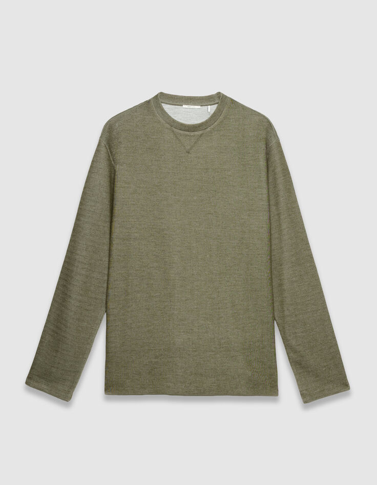 Camiseta manga larga caqui hombre-5