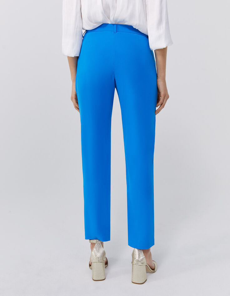 Pantalon de costume droit bleu Femme-2