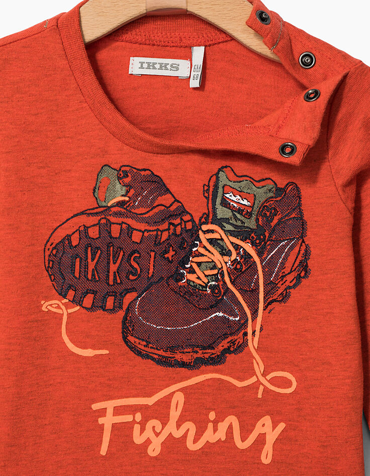 Camiseta naranja bebé niño -2