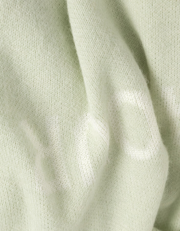 Gr&uuml;ner Pullover aus Alpakamischung f&uuml;r Damen mit Botschaft-7