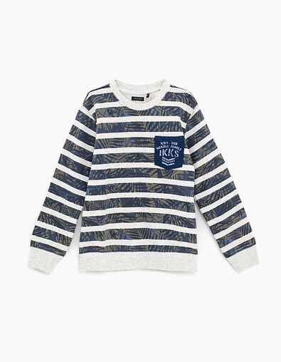 Sudadera mastic jaspeado de rayas estampadas niño  - IKKS