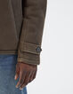 Kastanienbraune Herrenlederjacke mit Fellfinish-5