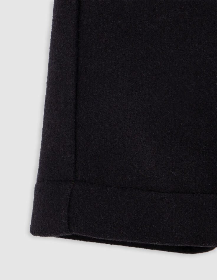 Pantalón corto de lana negro con cremallera para niña-5