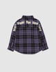 Camisa violeta mix cuadros niño-3