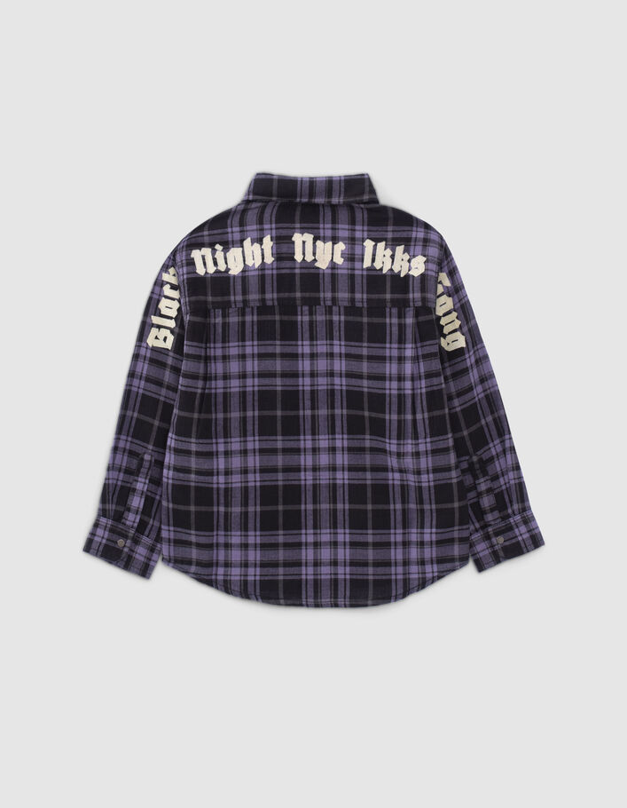Boys’ purple check mix shirt-5
