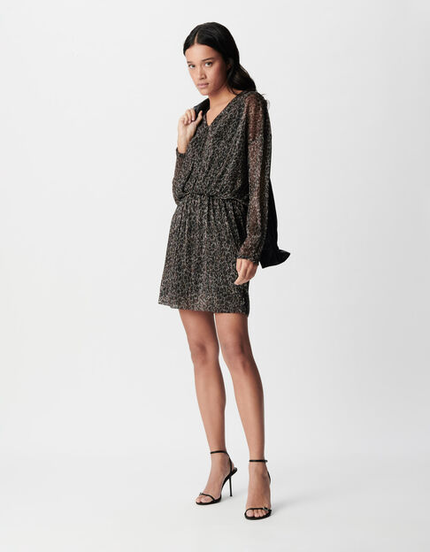 Black lurex knit dress Woman - IKKS