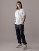 Polo blanc coton bio col zippé garçon-3