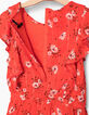 Robe orange foncé imprimé fleurs fille-5