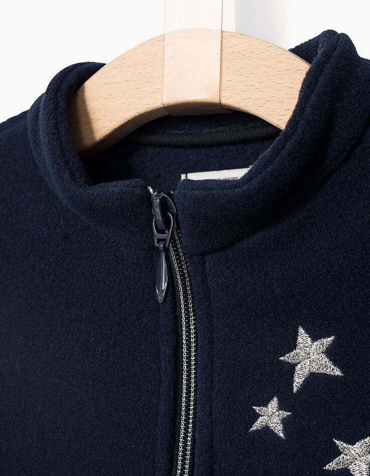 Cardigan polaire marine zippé bébé fille-4