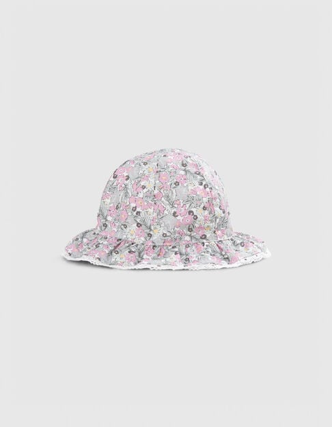 Khaki Hut mit kleinen Blumen für Babymädchen - IKKS