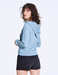 Sweat à capuche bleu visuel Los Angeles femme-3