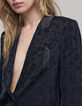 Schwarze Jacquard-Anzugjacke f&uuml;r  mit kunstvollem Muster-4