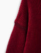Pull rouge foncé en tricot pour fille-2