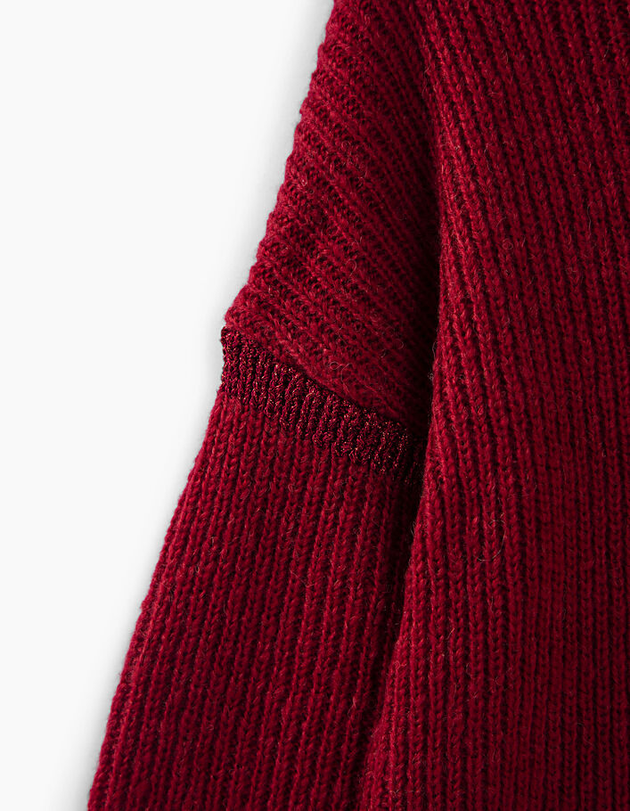 Girls’ dark red knit sweater - IKKS