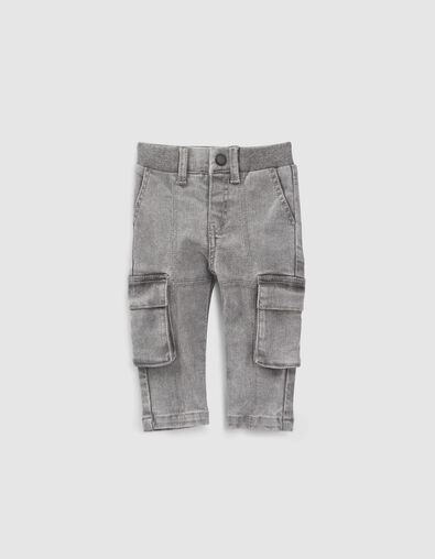 Grijze BATTLE-jeans ribboord-taille babyjongens - IKKS