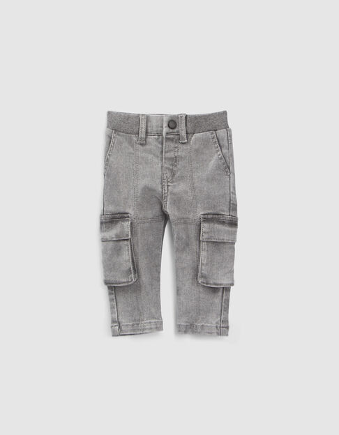 Graue BATTLE-Jeans für Babyjungen, Rippbund an der Taille