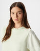 Tee-shirt oversize vert coton bio bi-mati&egrave;re Femme-5