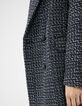 Marineblauwe halflange mantel in faux uni katoenmix dames-4