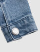 Blauw jeansjasje maxi-borduursel rug meisjes-7