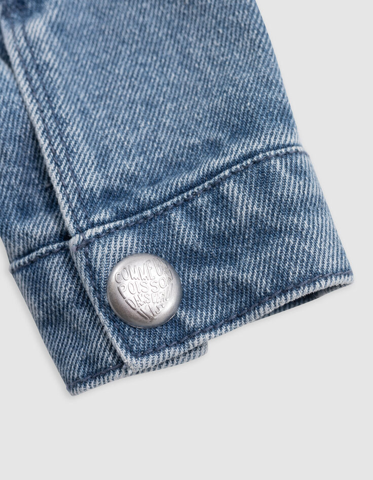 Blauw jeansjasje maxi-borduursel rug meisjes-7