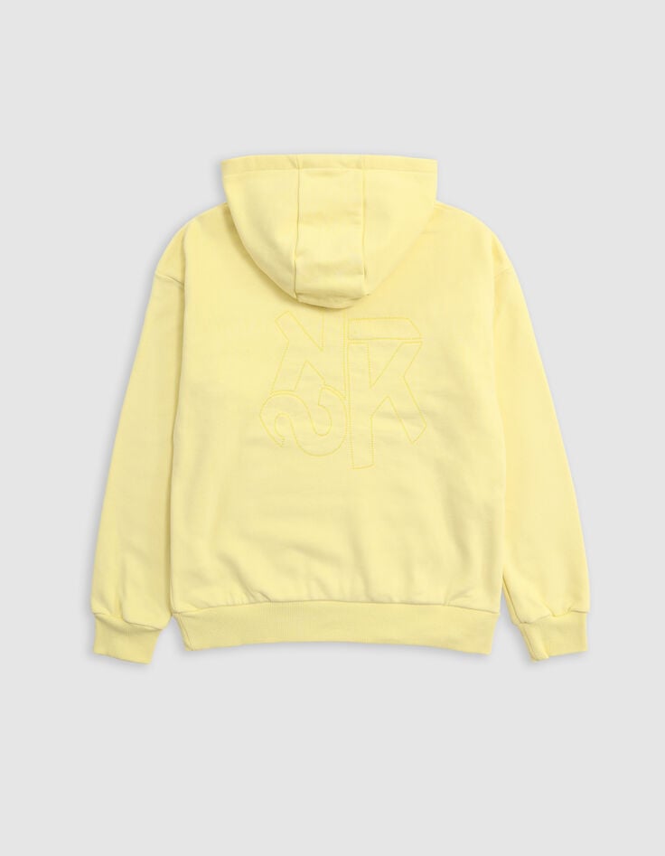 Sudadera amarilla algodón maxi logo bordado espalda niño-3