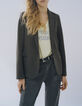 Veste mix viscose tailleur marron femme-1