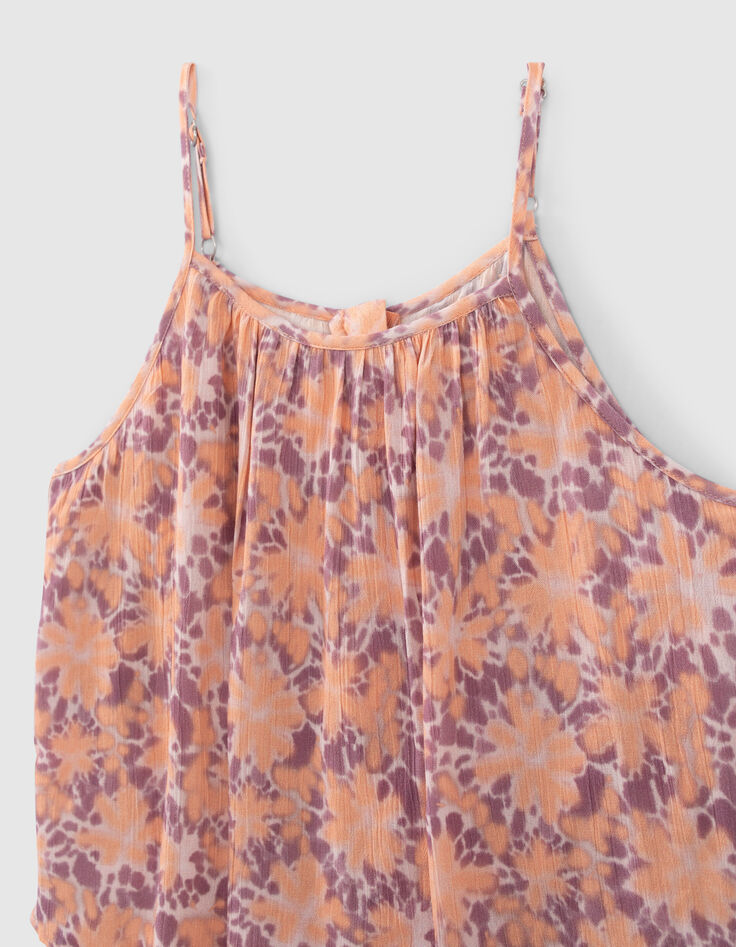 Girls’ violet psychedelic flower print playsuit-2