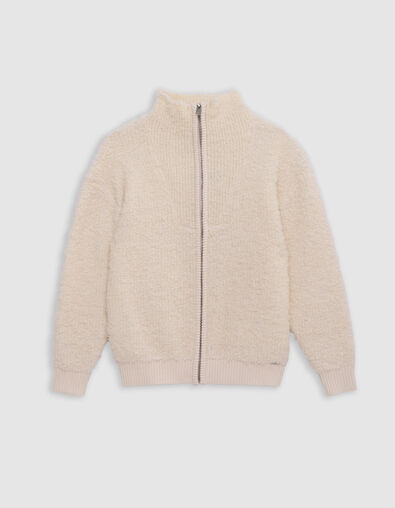 Chaqueta de punto con cremallera en color crudo para ni&ntilde;a - IKKS