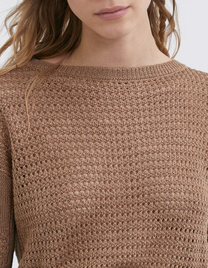 Women’s glittery Desert openwork knit sweater - IKKS