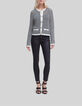 Women’s navy openwork knit sailor-stripe cardigan-9