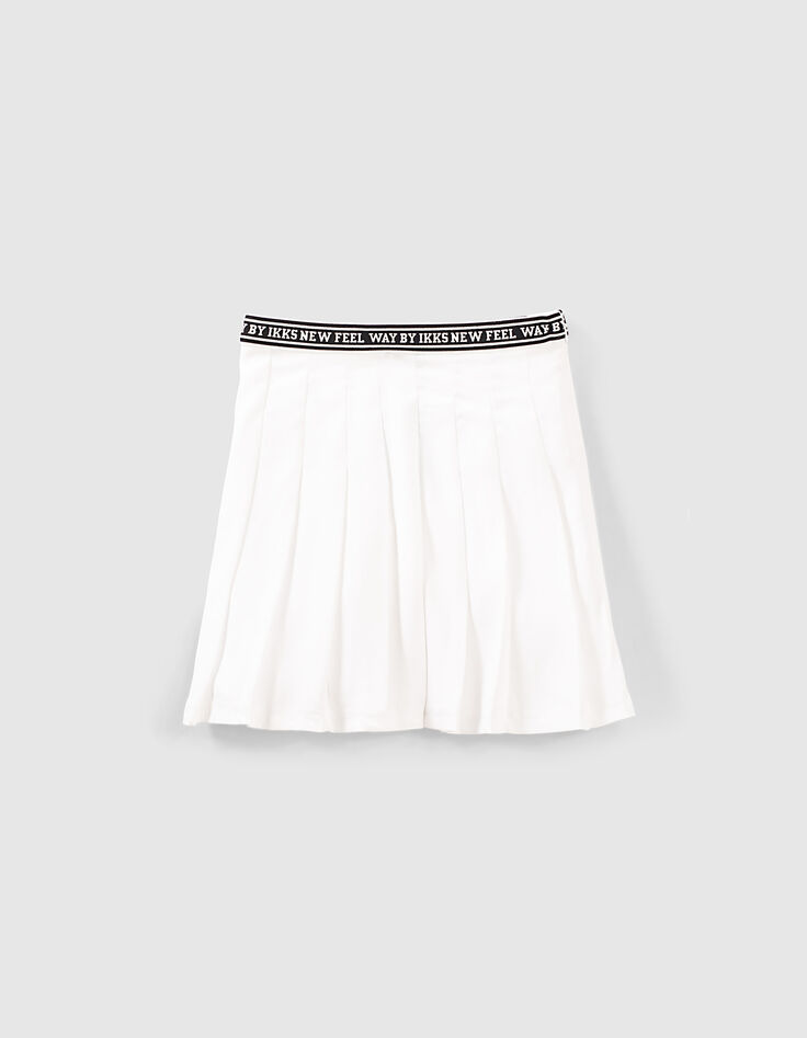Falda corta blanco roto plisada ni&ntilde;a-1
