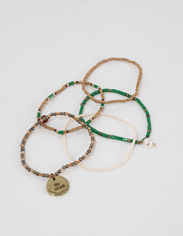 Set de 5 bracelets élastiques perles femme-3