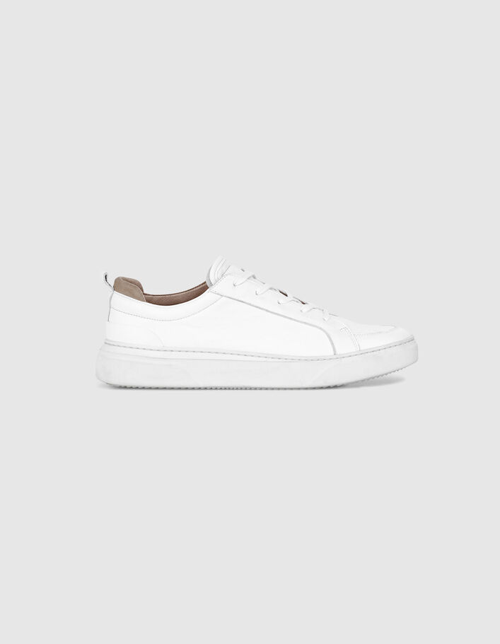Zapatillas blanca de cuero para hombre-1