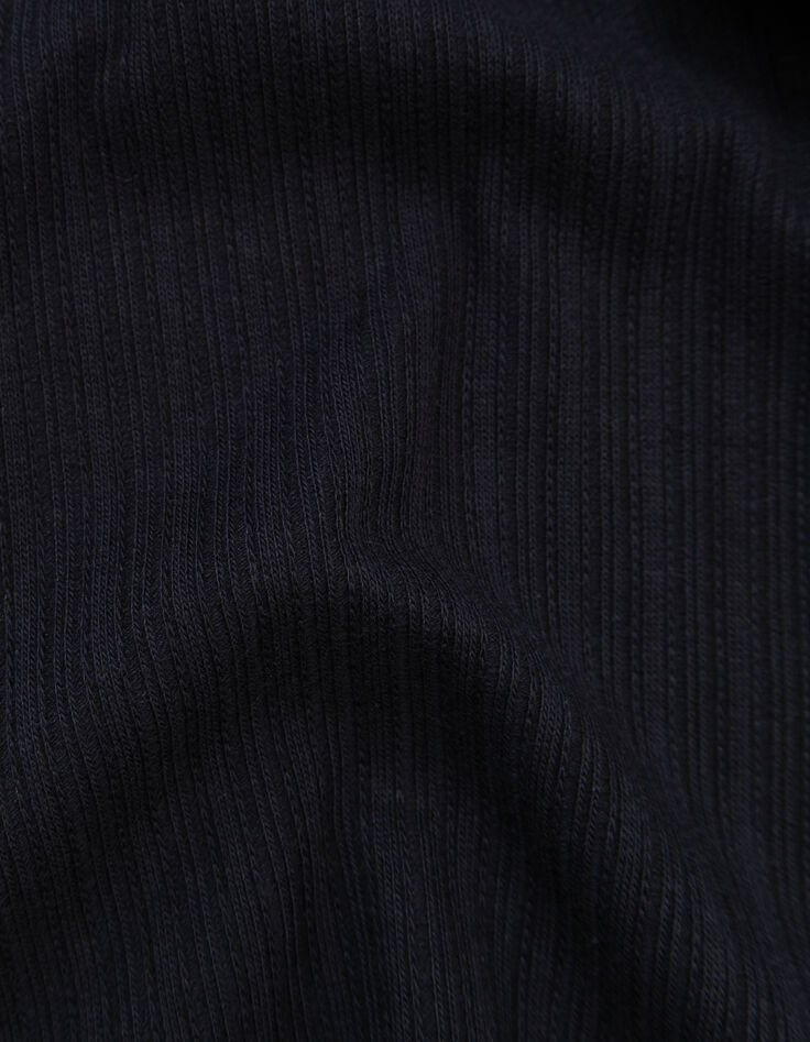 T-shirt manches longues noir col écru brodé sequins fille-8 T-shirt manches longues noir col écru brodé sequins fille-8