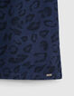 Polo indigo bio à motif léopard garçon -4