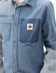Blauw jeanshemd afneembare kap jongens-3