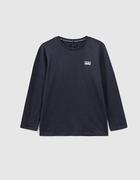 Boys’ navy Essential organic cotton T-shirt - IKKS