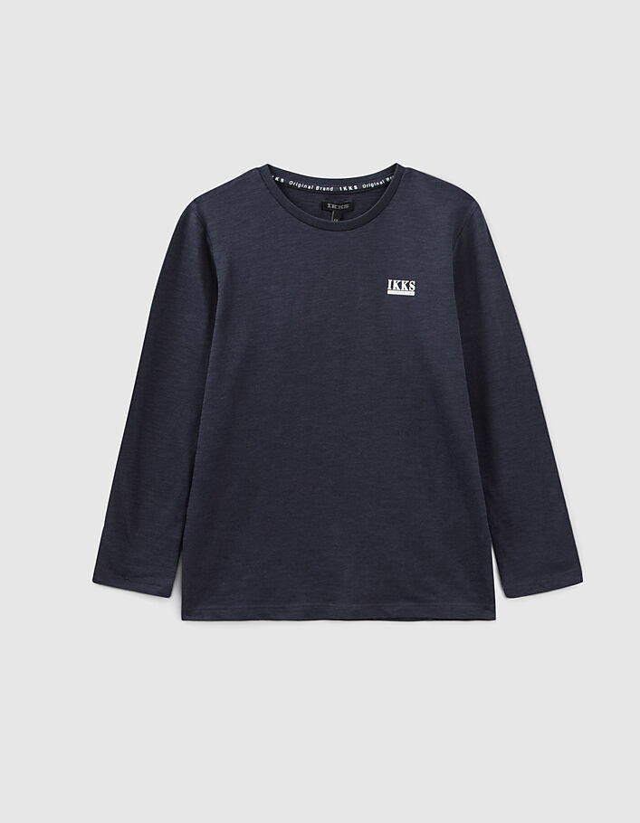 Boys’ navy Essential organic cotton T-shirt-1