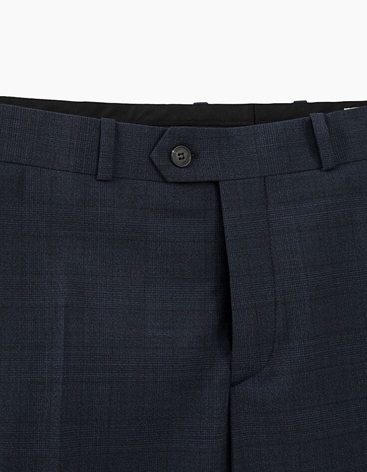 Indigoblauwe kostuumbroek prince-de-galles heren TRAVEL SUIT-3