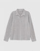 Polo gris medio reciclado cuello trampantojo hombre-7