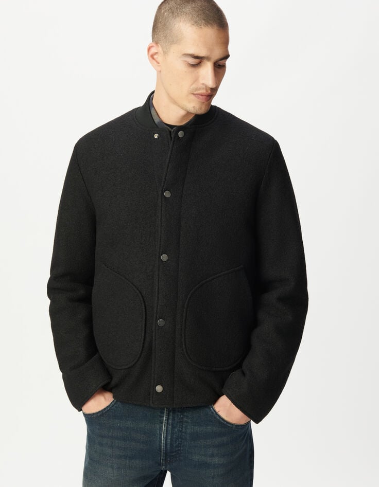Schwarzer 2-in-1-Parka für Herren-2 Schwarzer 2-in-1-Parka für Herren-2